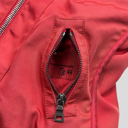 Prada Sport 00’s Ballistic Nylon Fox Fur Reversible Quilted Gilet - IT44 | Default Title, Orange
