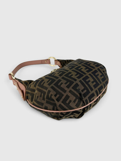 90s Fendi Zucca Mini Hobo Shoulder Bag | O/S, Brown