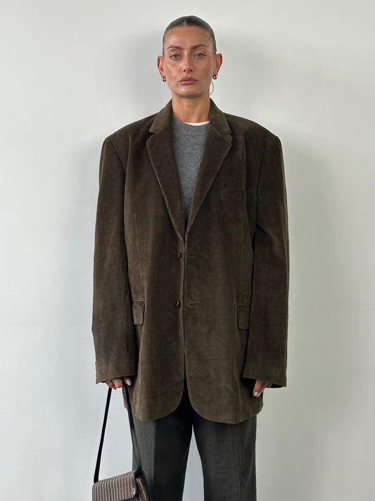 Vintage Corduroy Single Breasted Blazer - XXL