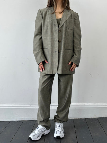 Italian Vintage Wool Single Breasted Suit - XS