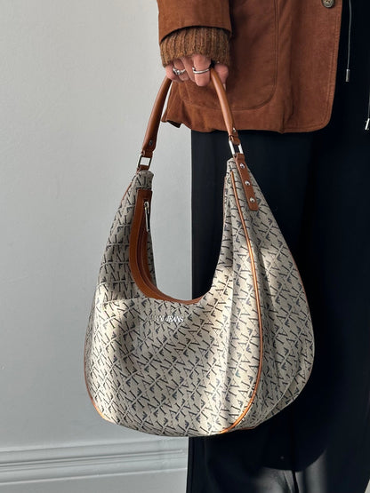 Armani Jeans Monogram Crescent Shoulder Bag