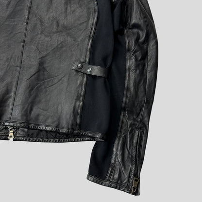 Prada Sport SS00 Leather Biker Curved Panelled Moto Jacket - IT48 (S)
