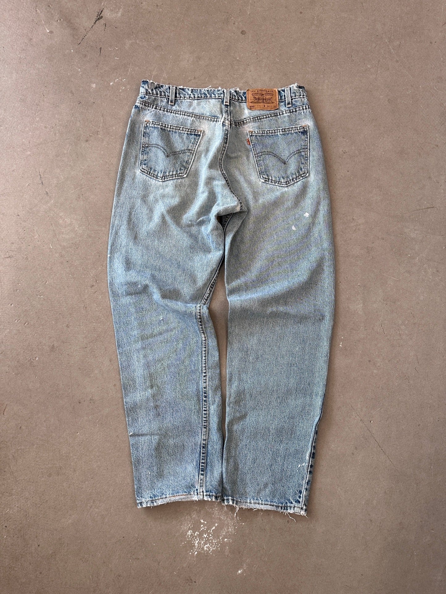 1997 Levis 550 Orange Tab Repaired Jeans - 34 x 32 | W34, Multicoloured