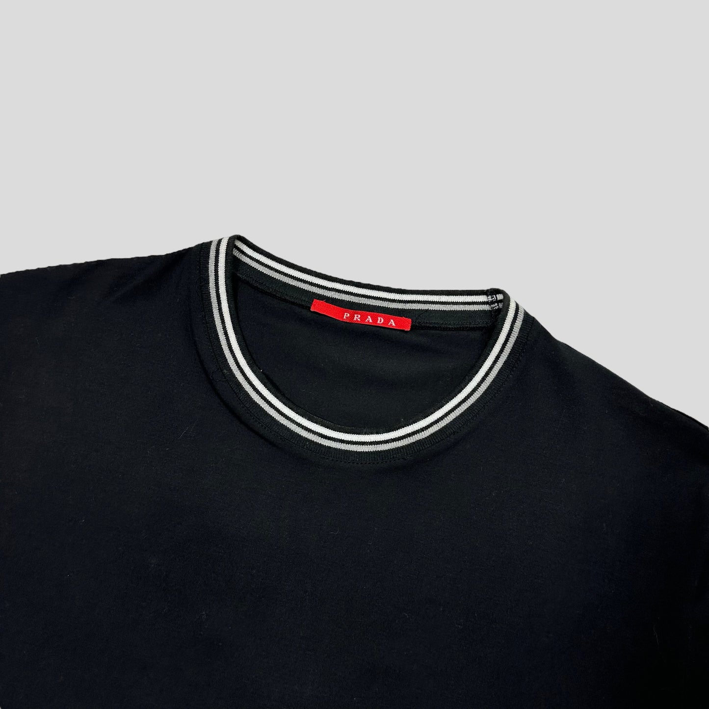 Prada Sport 2007 Red Tab Ringer T-shirt - L | Default Title, Black