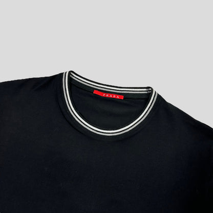 Prada Sport 2007 Red Tab Ringer T-shirt - L | Default Title, Black