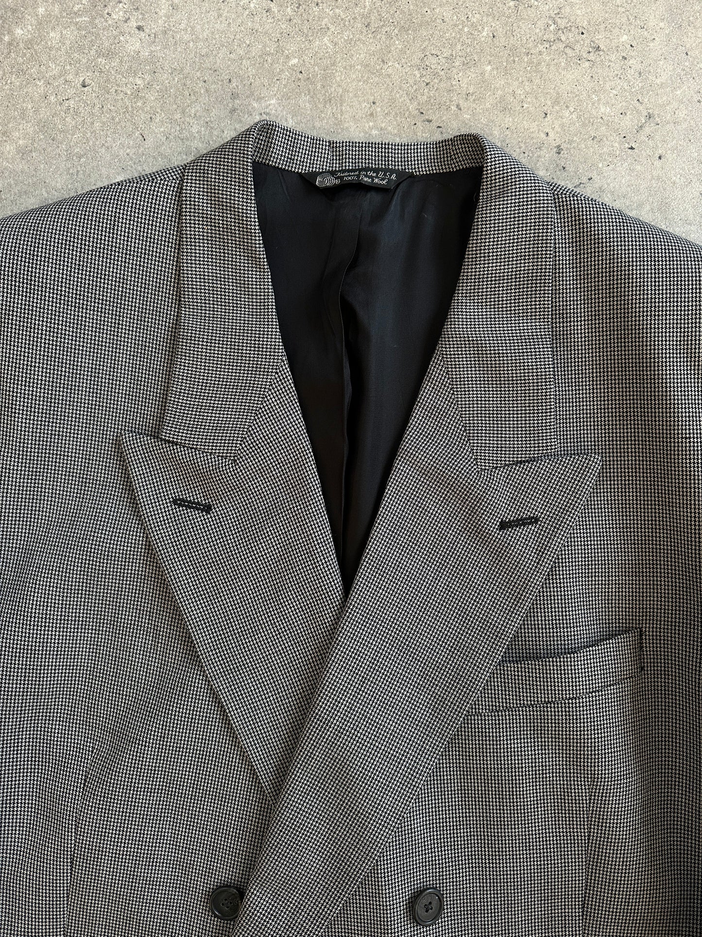 Christian Dior Monsieur 1980s Pure Wool Houndstooth Blazer - 48R/XXL