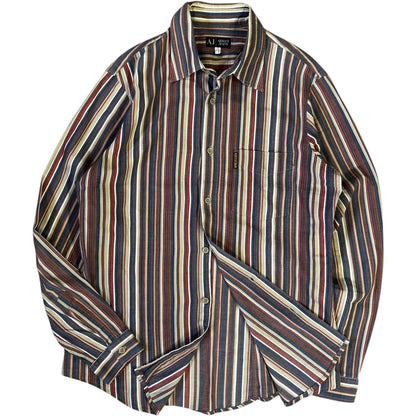 Armani Jeans 00's Striped Long Sleeve Shirt L | Large, Red