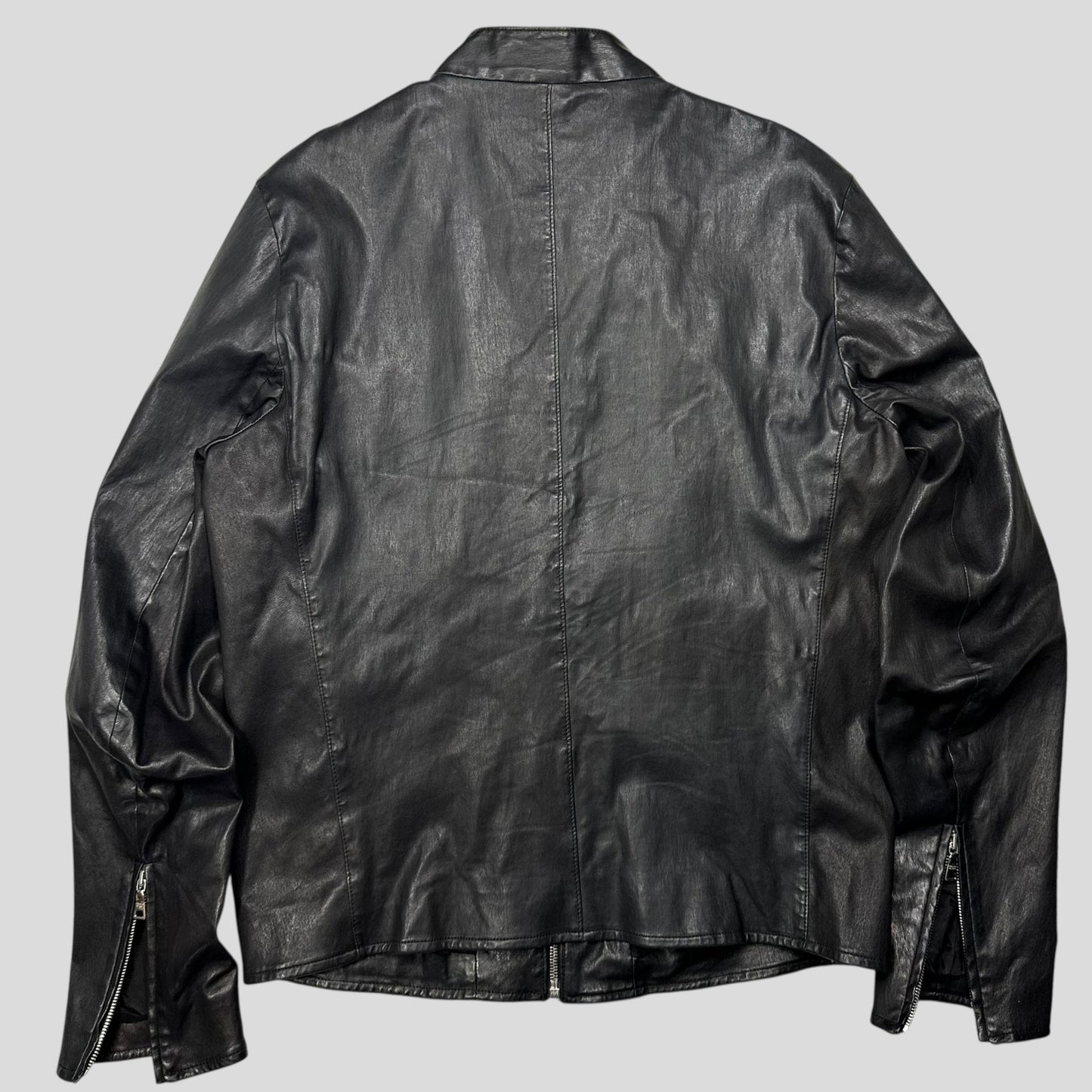 Prada Milano 2013 Lambskin Leather Biker Pocket Jacket - L