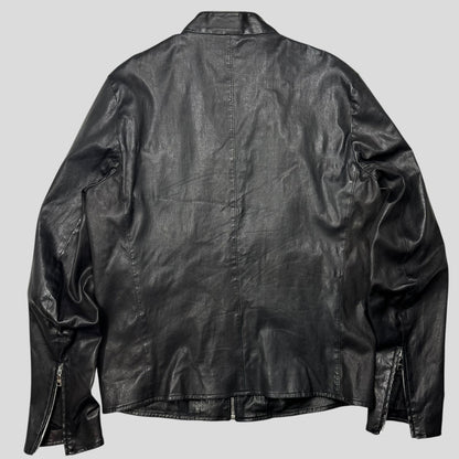 Prada Milano 2013 Lambskin Leather Biker Pocket Jacket - L