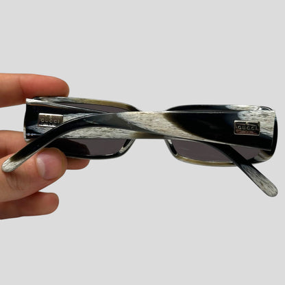 Gucci by Tom Ford 00’s Zebra Print GG Logo Square Sunglasses