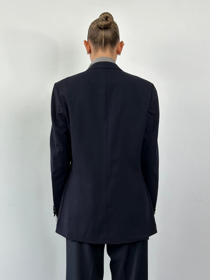 Burberry Bespoke Button Pure Wool Double Breasted Blazer - L