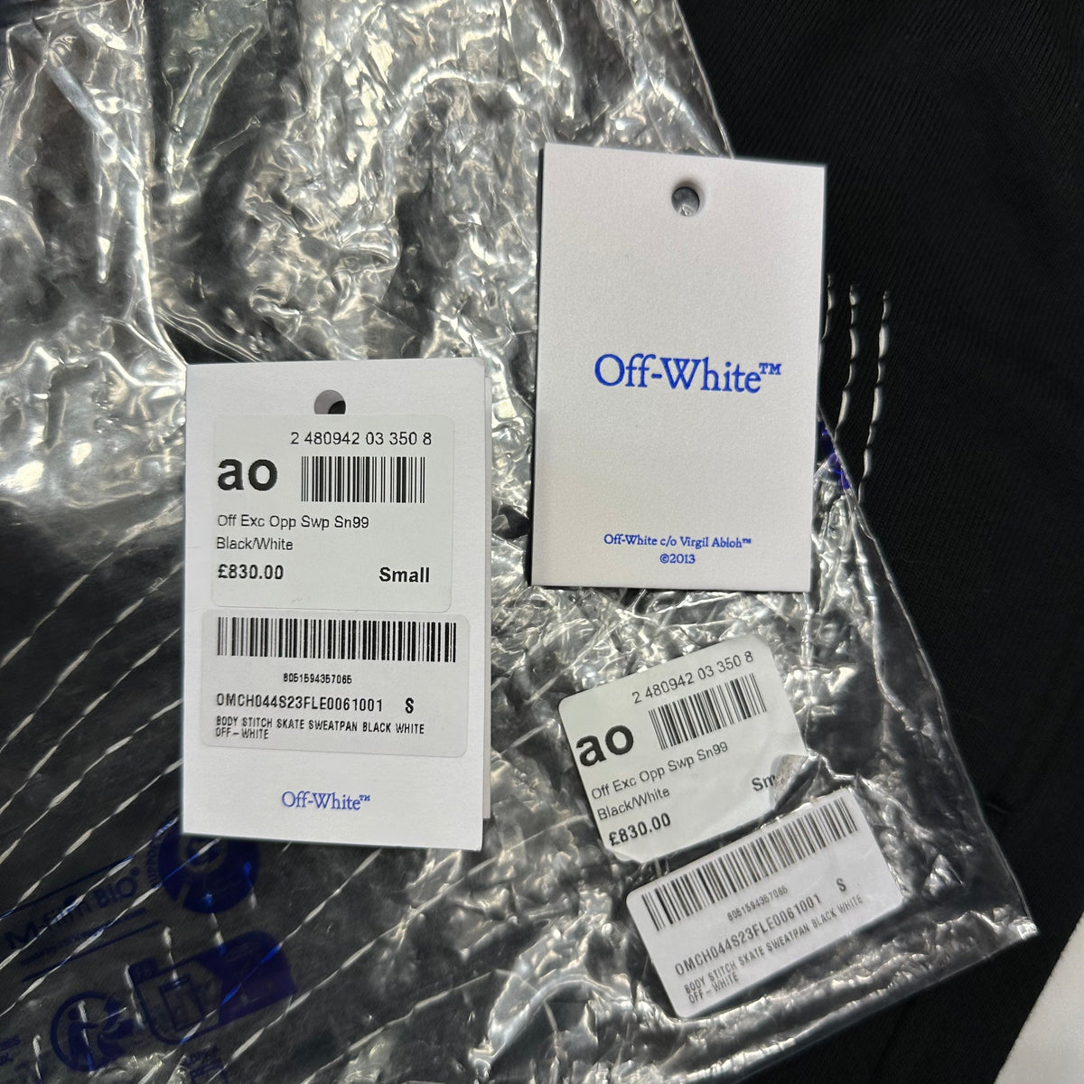 Off-white by Virgil Abloh 2013 Body Stitch Heavy Cotton Joggers - S (M) | Black