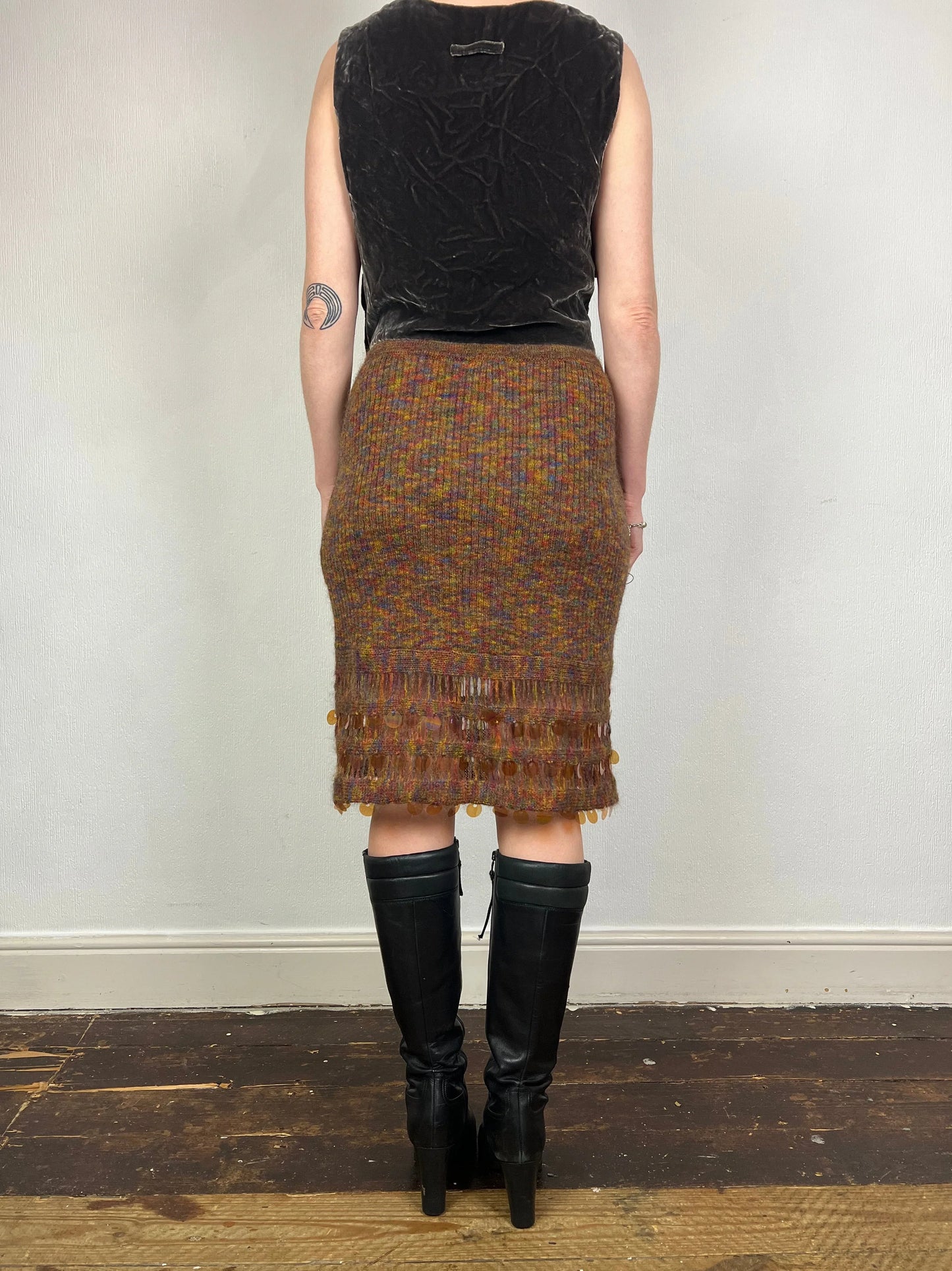 Christian Lacroix Bazar knit sequin skirt