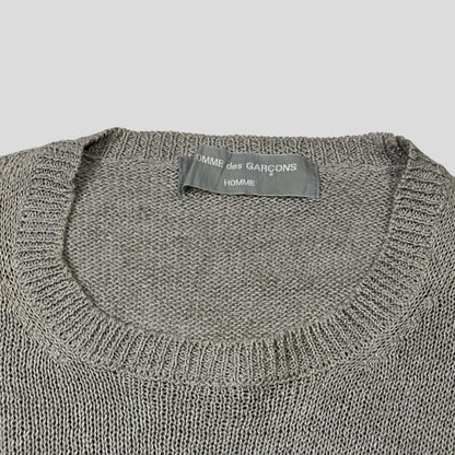 Comme Des Garçons Homme 1994 Cotton + Linen Knit Jumper - M | Default Title, Grey