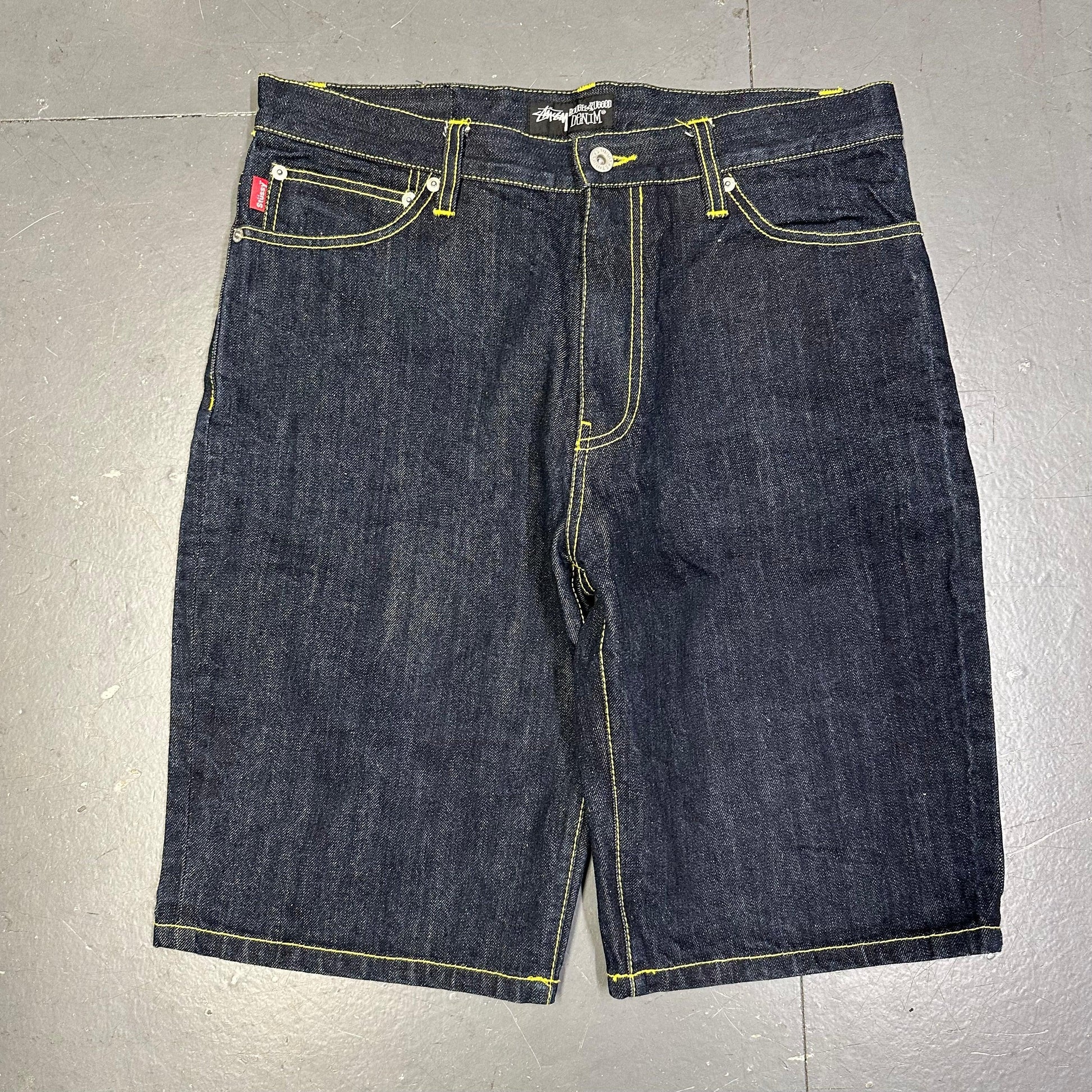Stüssy Jorts With Yellow Print ( W32 ) - 1036 Emporium
