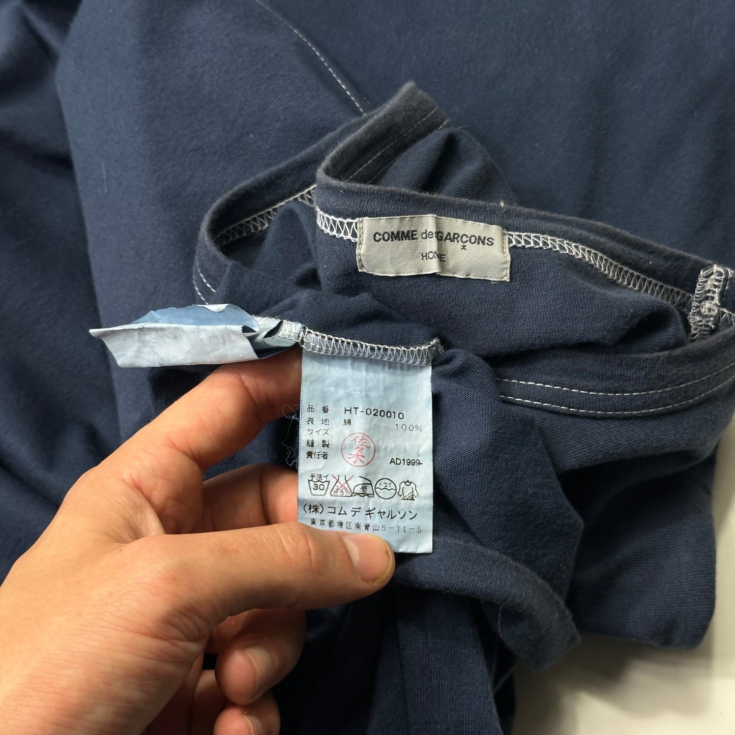 Comme Des Garçons Homme 1999 Contrast Stitch T-shirt - L