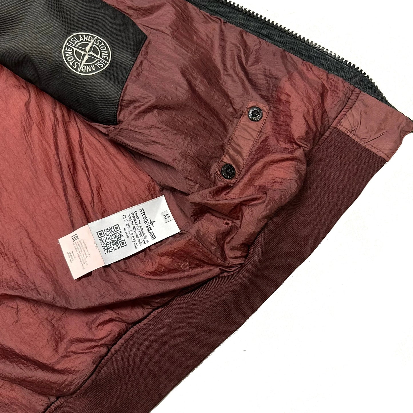 Stone Island Crinkle Reps NY Jacket in Burgundy (M) | Medium, Burgundy