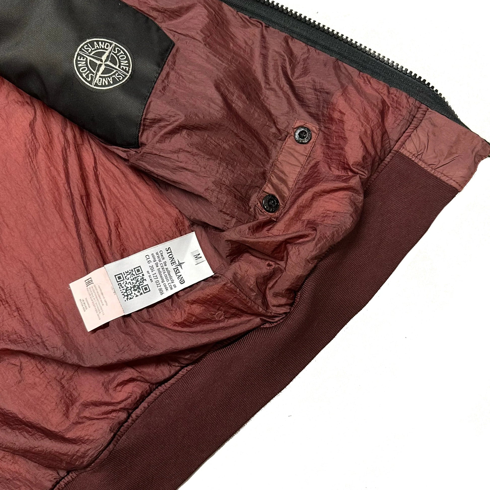 Stone Island Crinkle Reps NY Jacket in Burgundy (M) | Medium, Burgundy