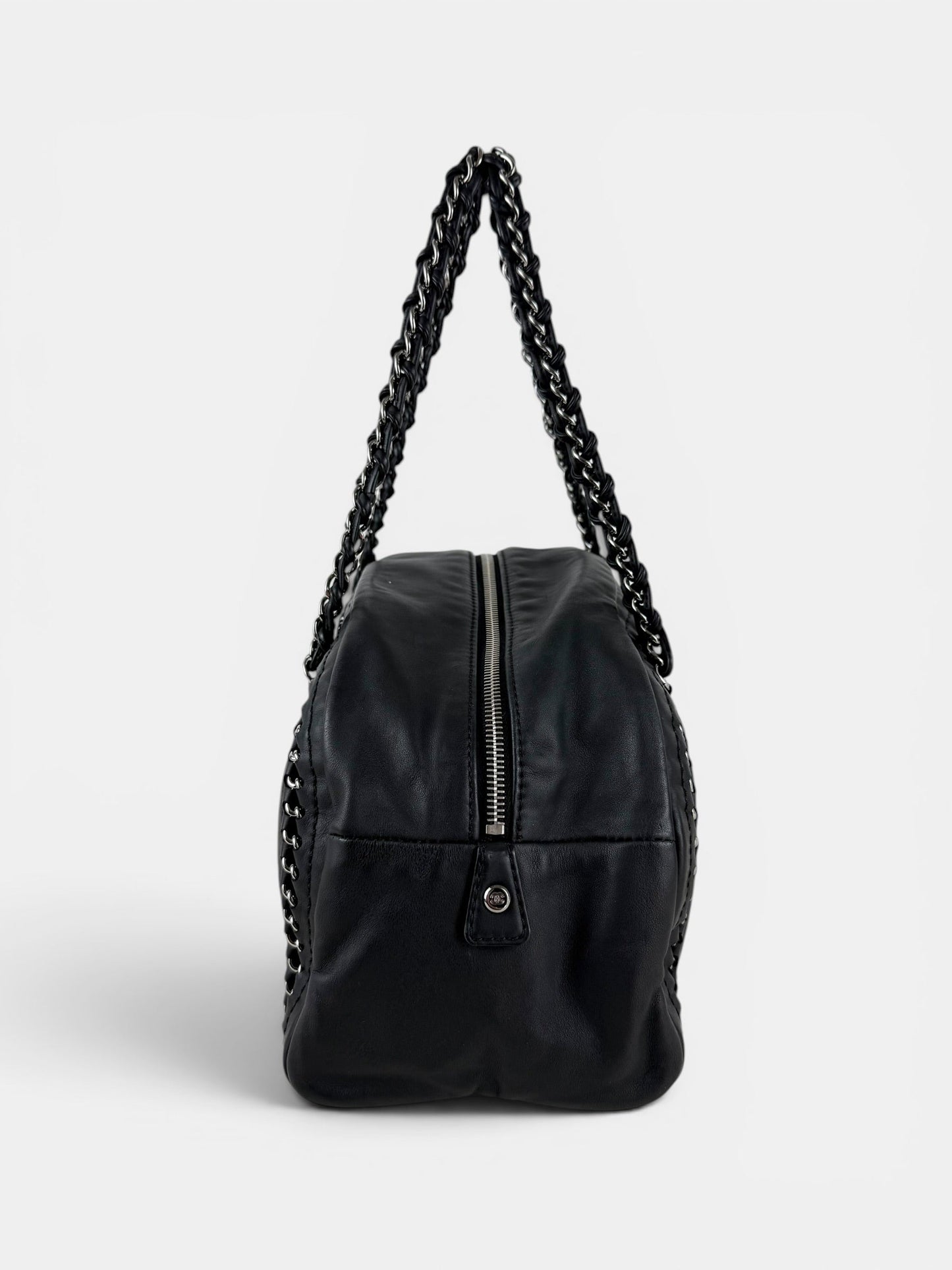2005/2006 Chanel Luxe Ligne Black Lambskin Bowling Bag | O/S, Multicoloured