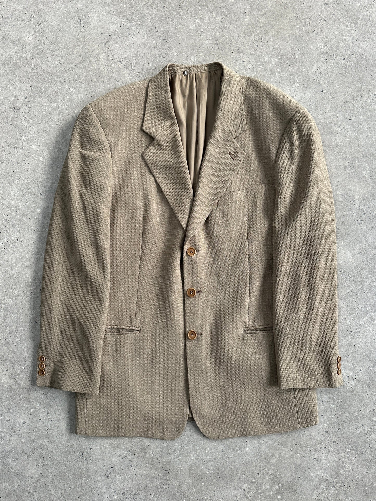 Giorgio Armani Le Collezioni 1990s Wool Woven Blazer - 40R/L