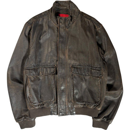FCUK Jeans 00’s Faux Leather Jacket M | Medium, Tan