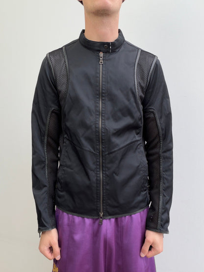 Prada Sport SS00 Leather-Trim Mesh Biker Jacket | Medium, Black