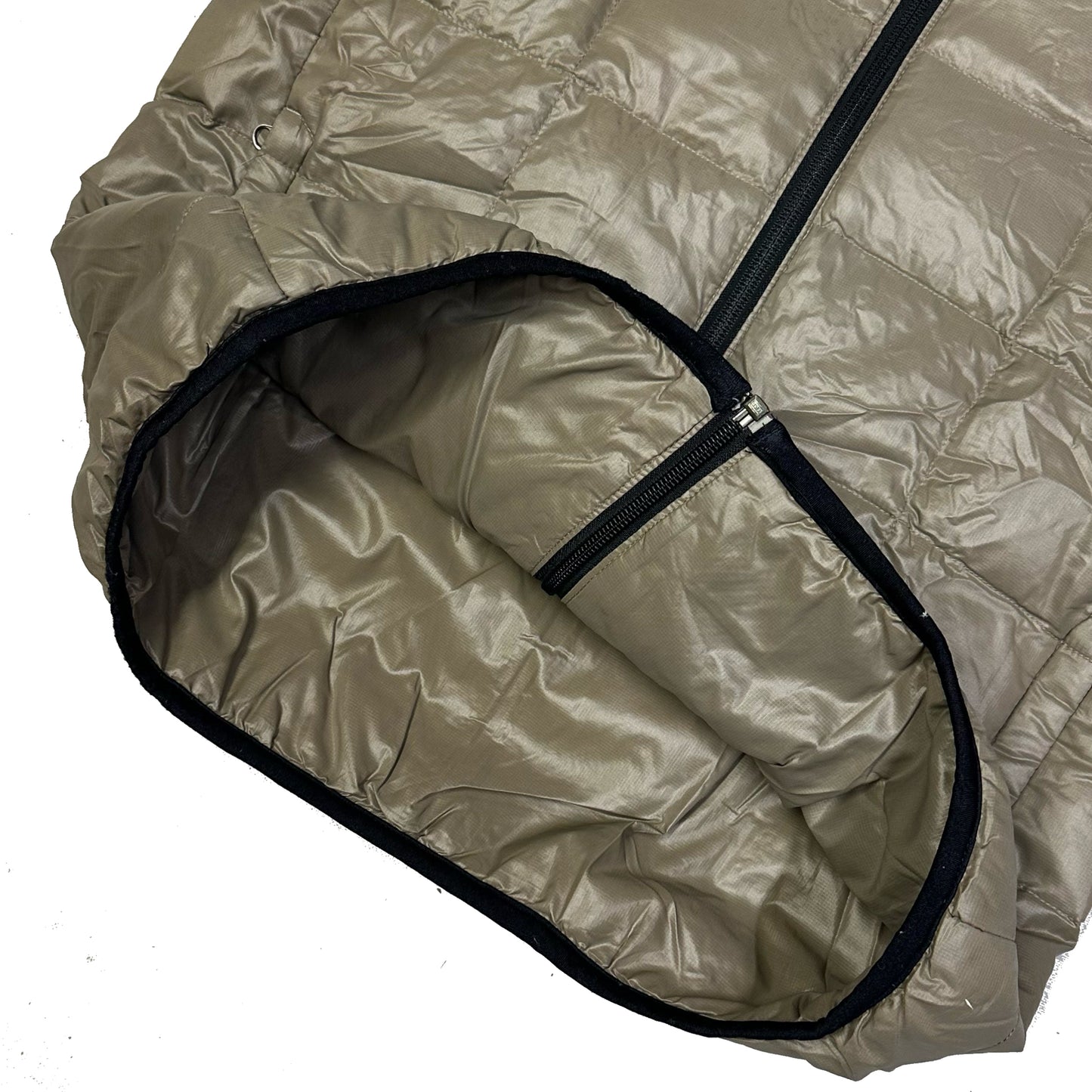 Camp 7 Square Stitch Puffer Jacket In Light Khaki Green (S) | Camp 7, Green