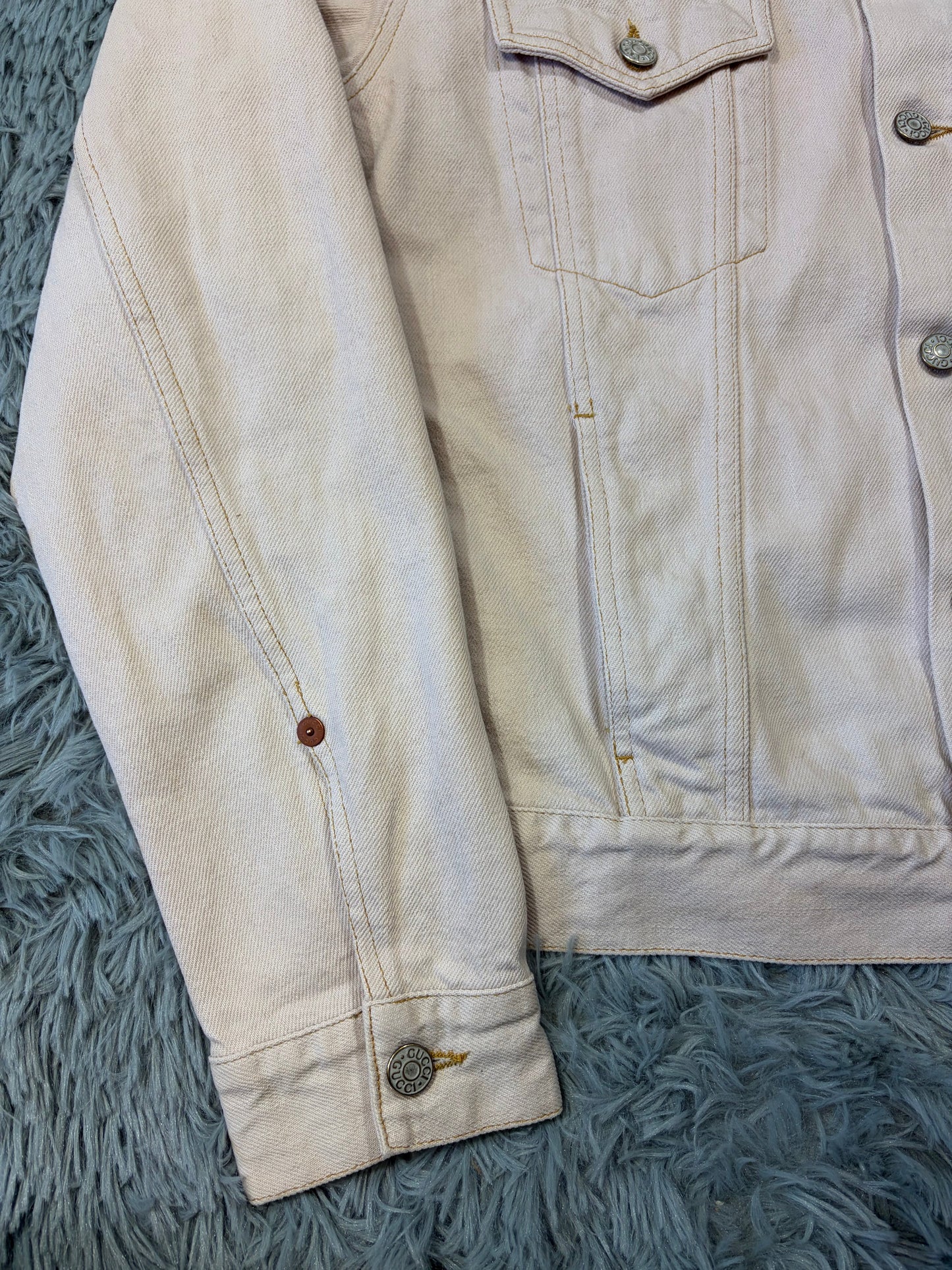 Gucci by Tom Ford 00’s Pale Pink Mens Trucker Jacket - IT52 | O/S, Pink