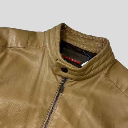 Prada SS00 Leather Articulated Elbow Detailed Moto Jacket - IT50 | Default Title, Red