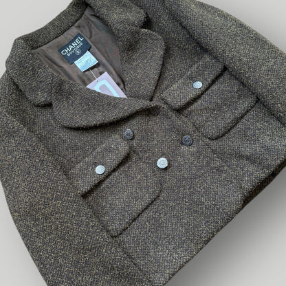 Chanel 1997 Cropped Tweed Lana Wool Blazer 40
