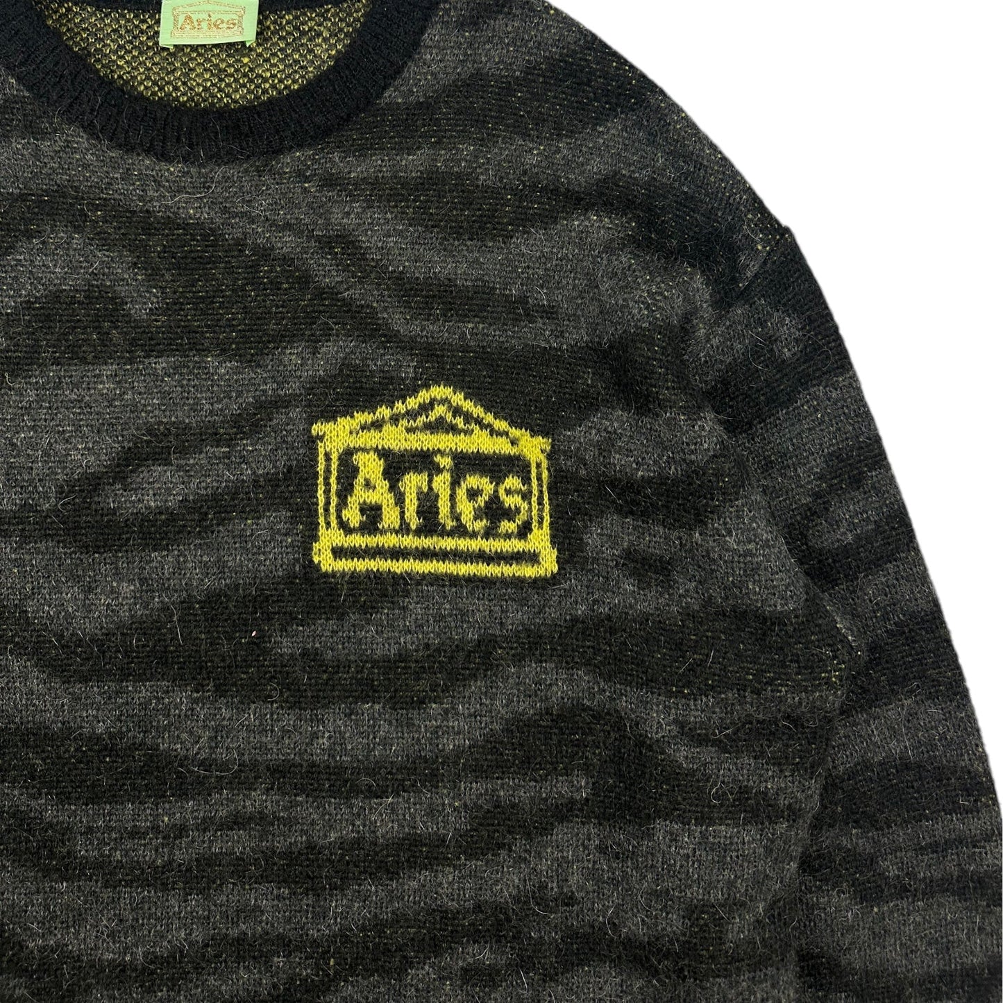 Aries Arise Black Mohair Knit Sweatshirt