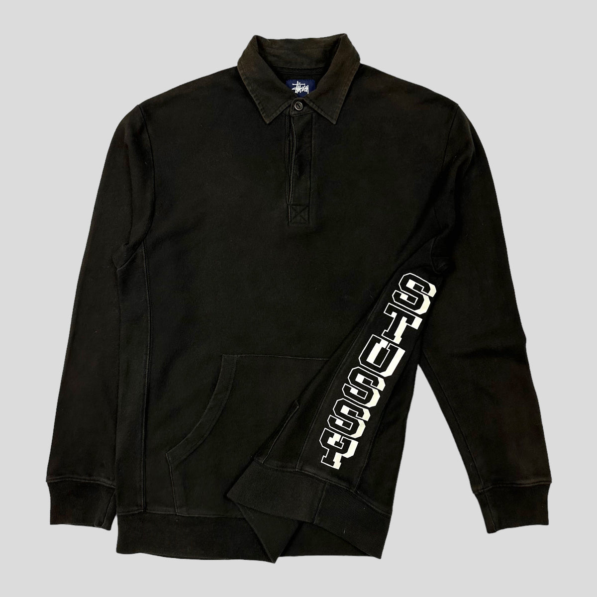 Stussy 90’s Rugby Spellout Jumper - M | Black