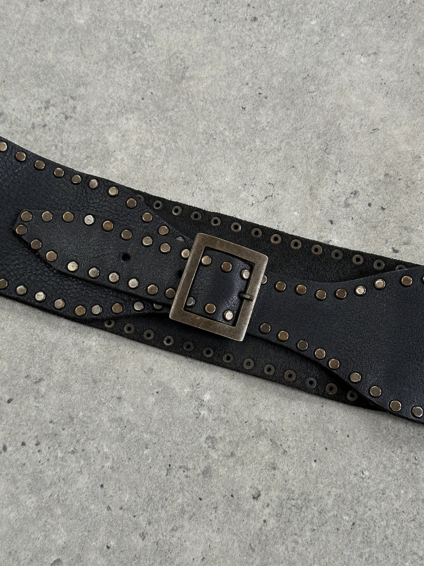Vintage 1980s Chunky Studded Leather Belt - W32-34