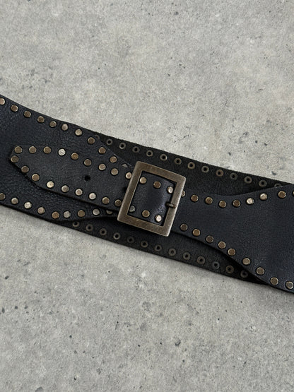 Vintage 1980s Chunky Studded Leather Belt - W32-34