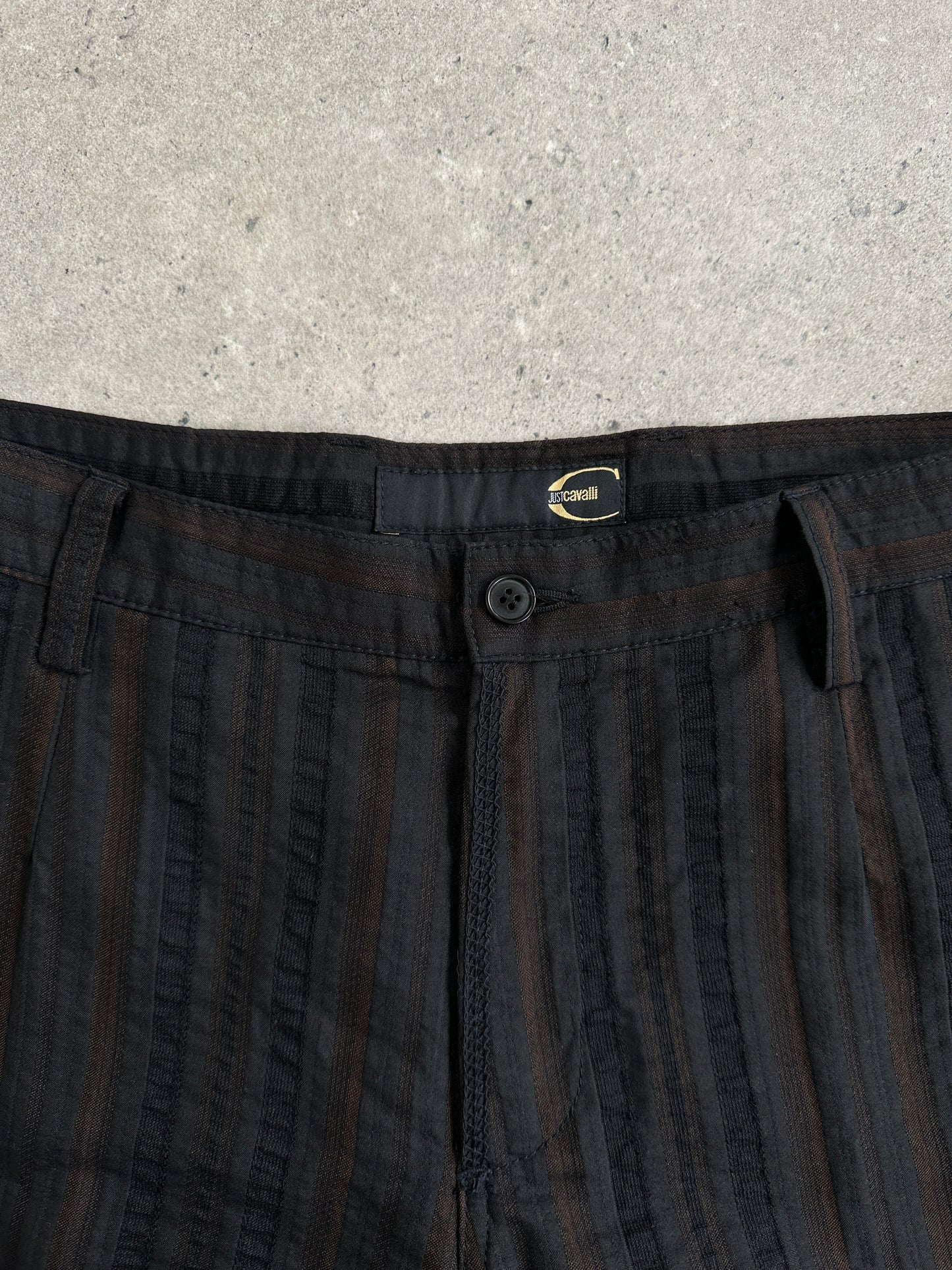 Roberto Cavalli Just Cavalli 00s Striped Mid Rise Flared Trousers - W28