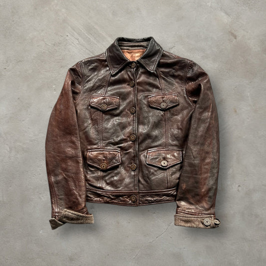 Vintage Leather Jacket | Brown, Brown