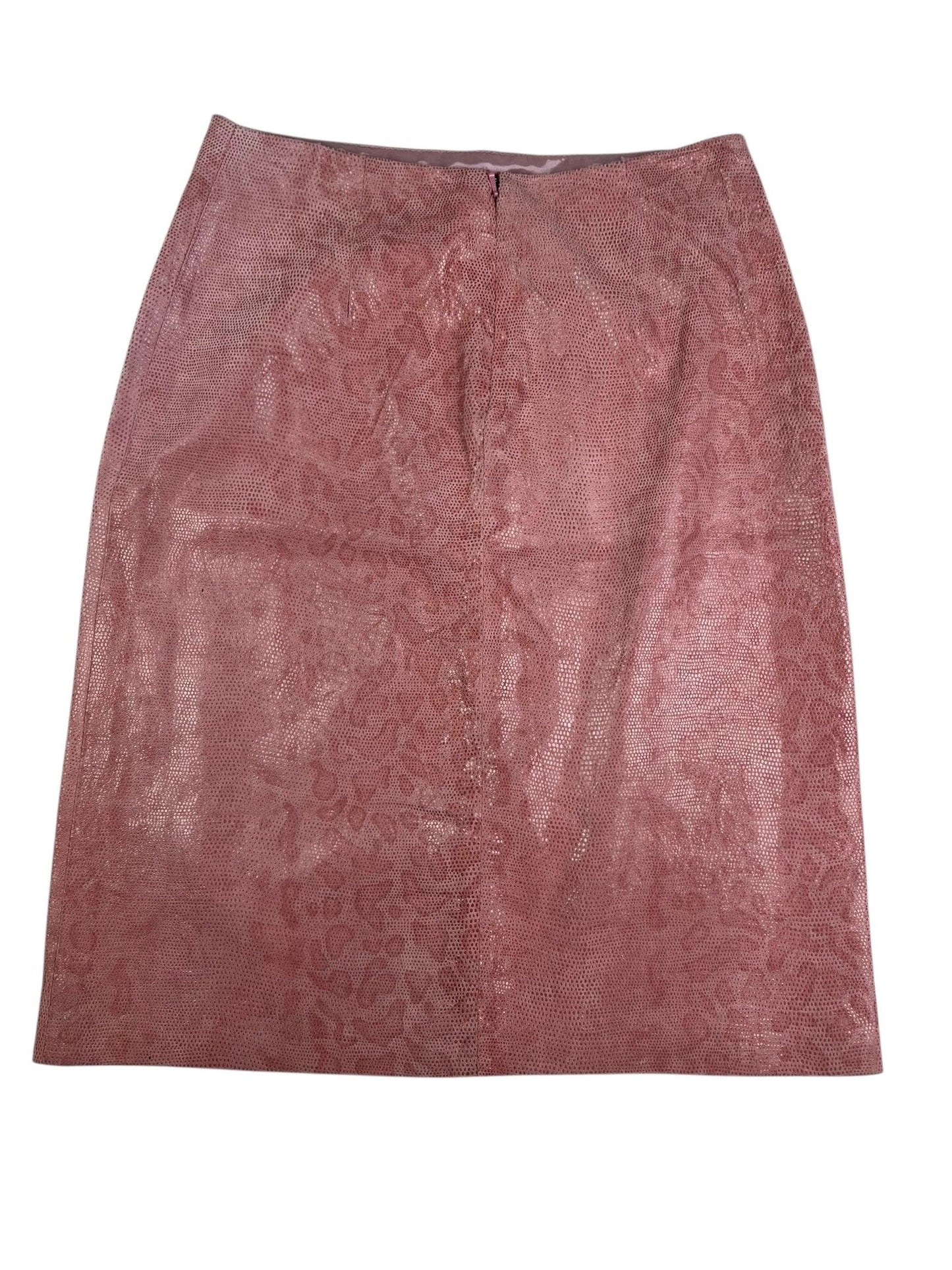 Hennes 1990s pink leather snakeskin skirt