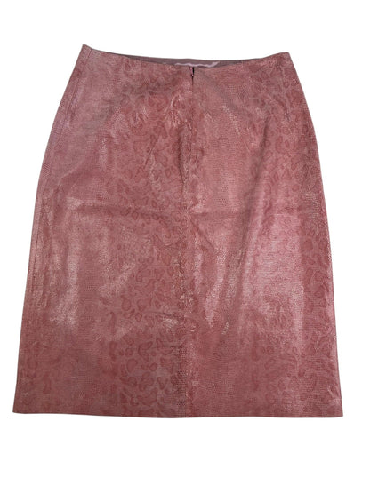 Hennes 1990s pink leather snakeskin skirt