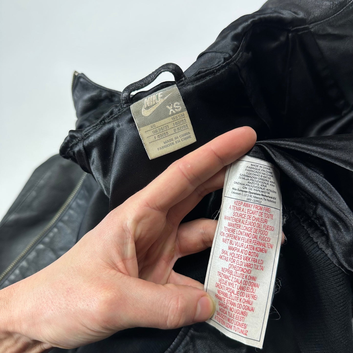 Nike Tony Spackman 2007 Leather Boxy Bomber Jacket - S