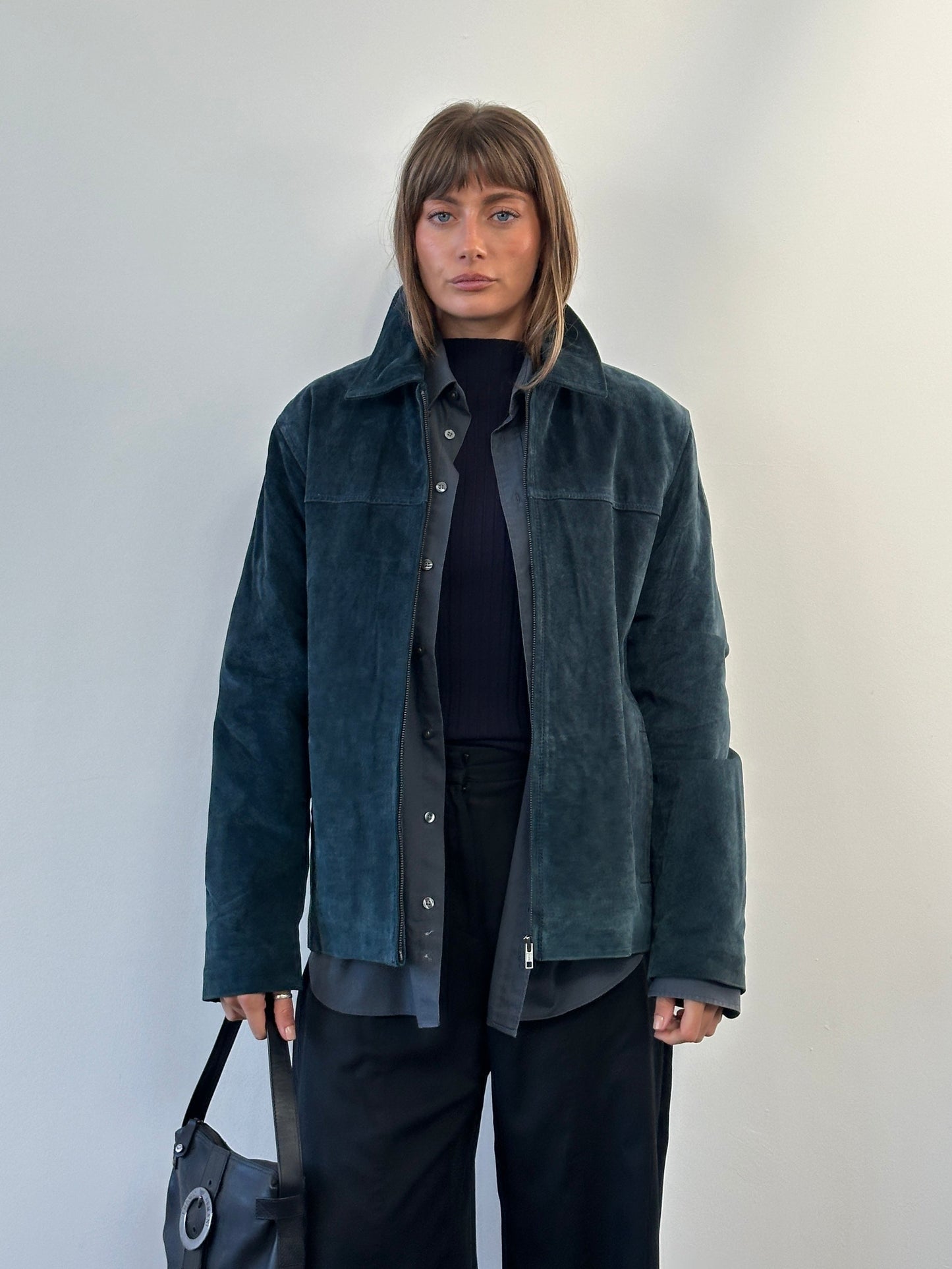 Balmain Paris 1990s Suede Zip Jacket - L