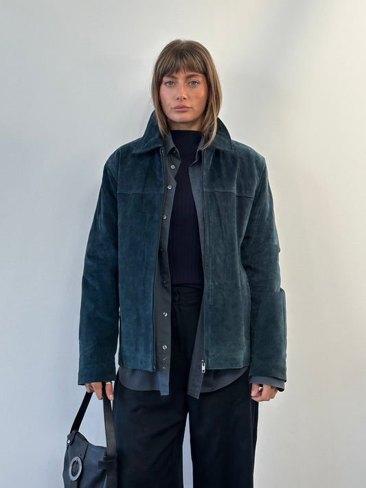 Balmain Paris 1990s Suede Zip Jacket - L