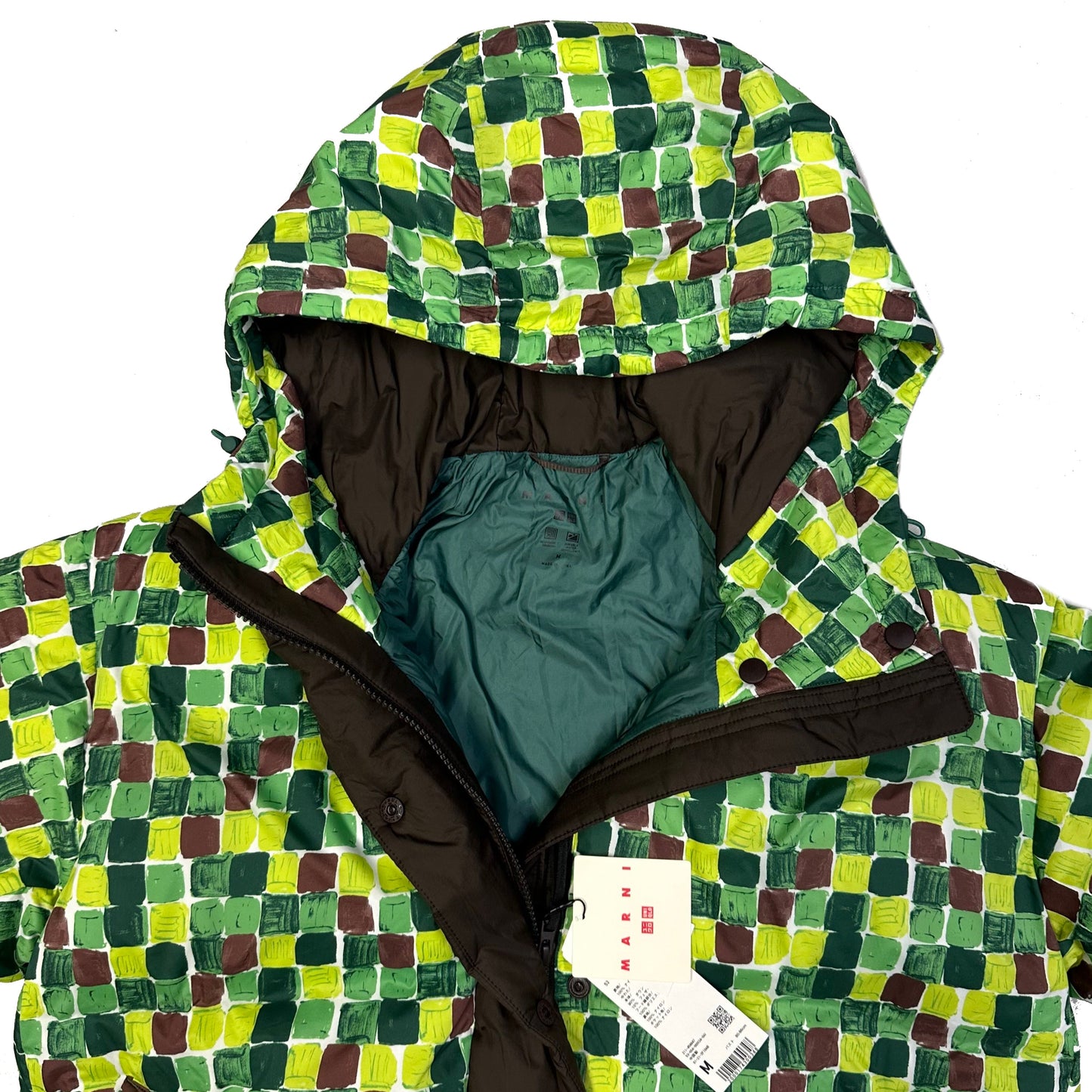 Uniqlo X Marni Check Puffer Jacket In Green ( M )