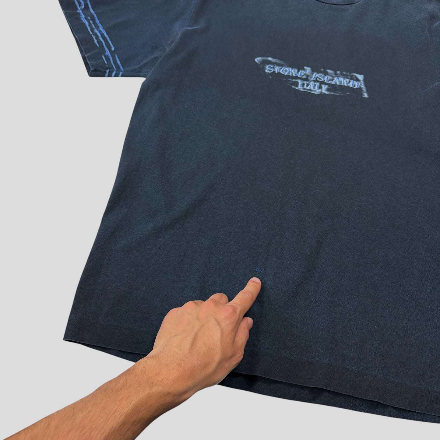 Stone Island SS03 Sublimation Acid Print Marina Logo T-shirt - XL (L) | Large, Blue