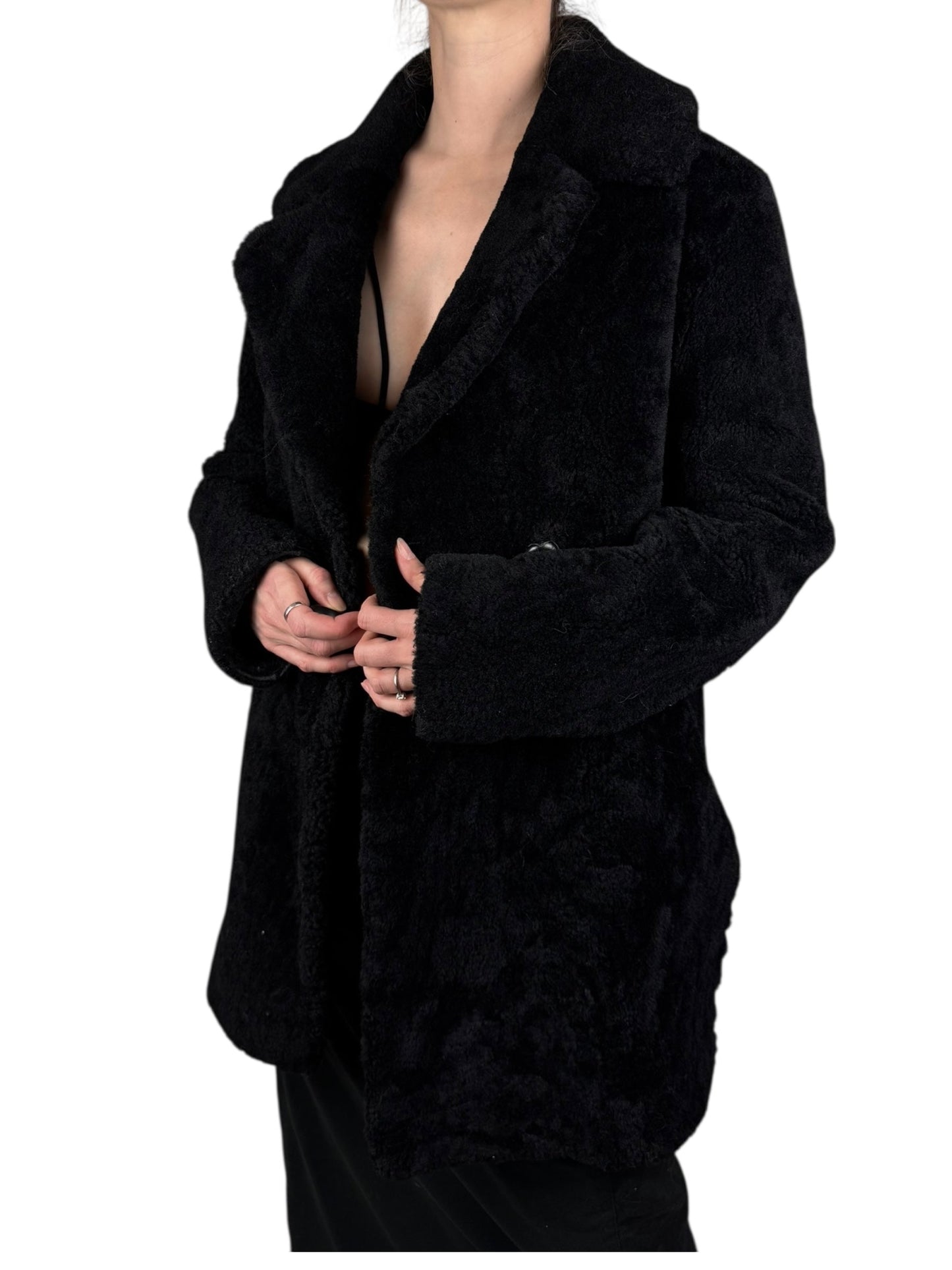 Alexander McQueen F/W 2012 Menswear shearling coat | Black, Black