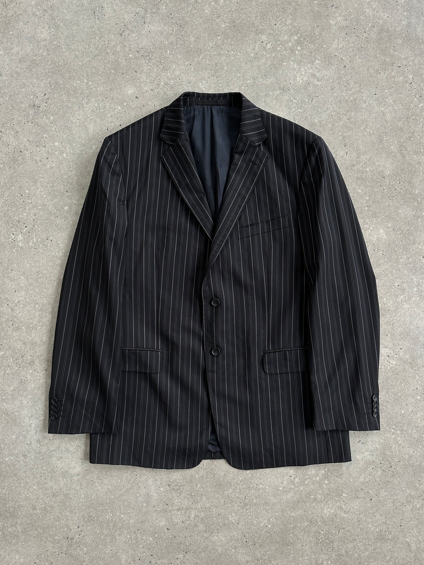 Versace Collection 2000s Stripe Pure Wool Single Breasted Blazer - 46R/XL