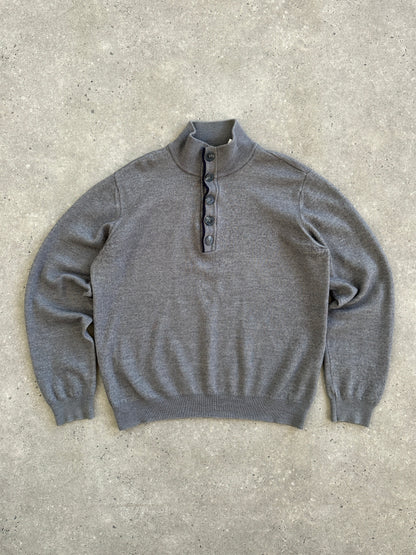 Armani Jeans 1990s Wool Button Neck Knitted Jumper - S/M