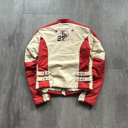 Vintage Fishbone Racing Jacket | Red, Cream