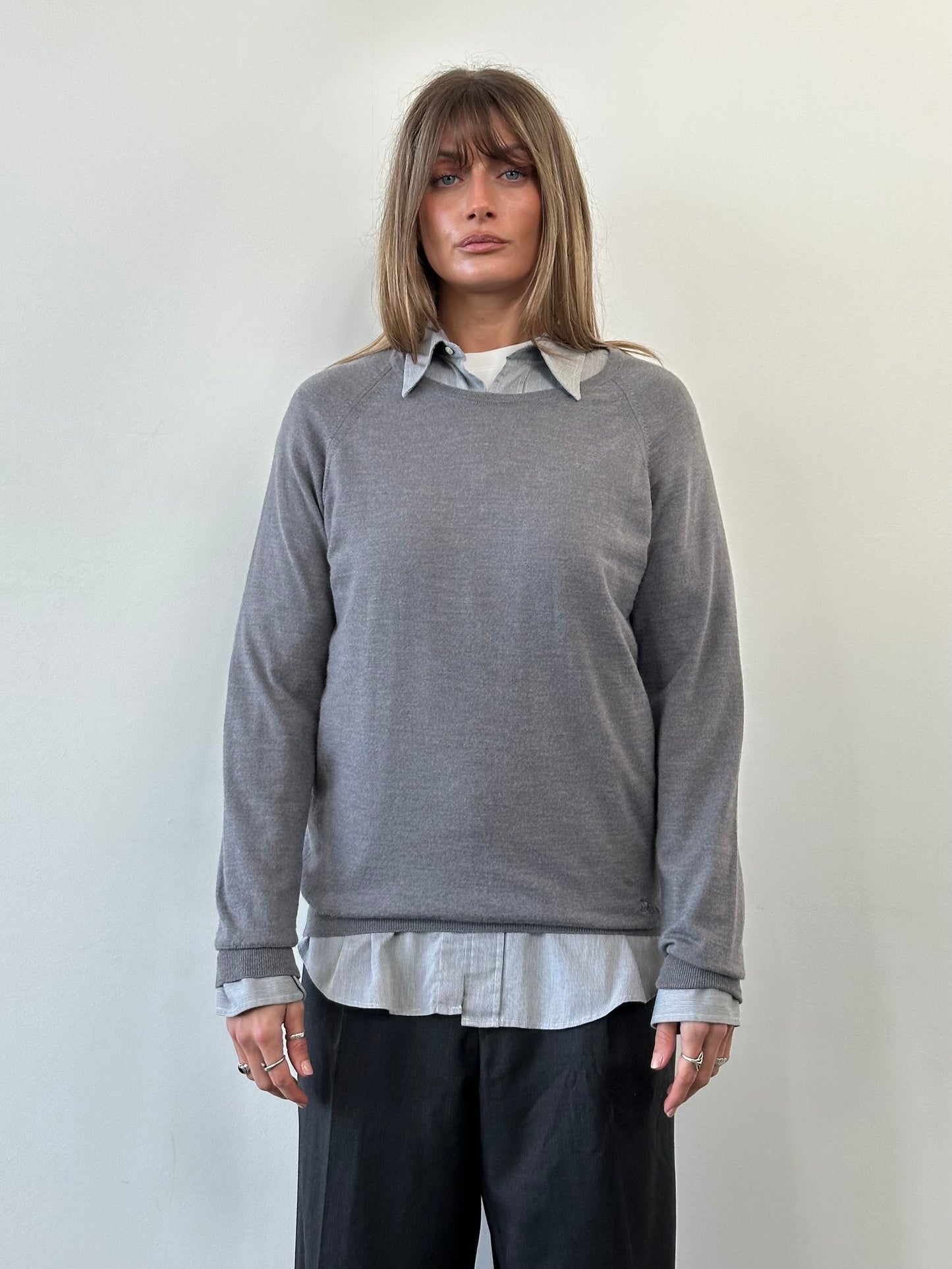 Burberry Pure Merino Wool Lightweight Logo Knitted Jumper - M