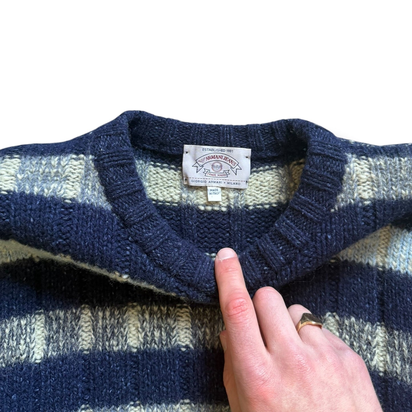 1990's Armani Jeans Striped Knitted Jumper (M) | Default Title, Multicoloured