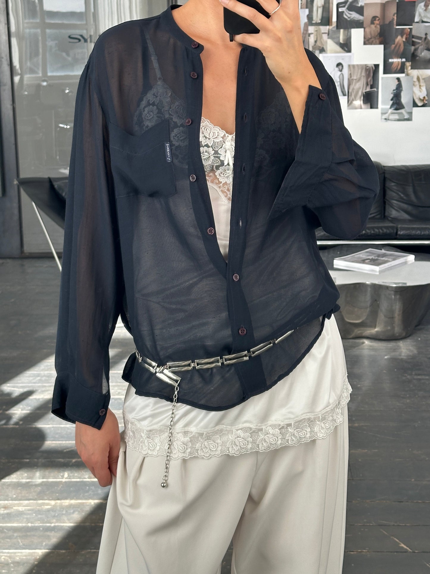 Armani Jeans 1990s Sheer Shirt - M